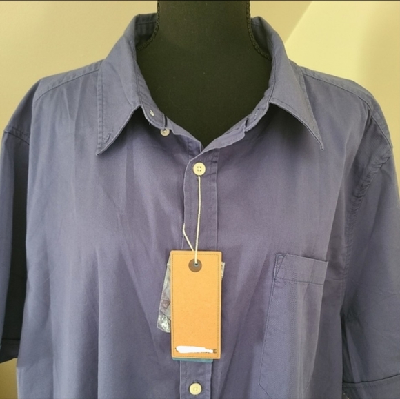 THREAD WAVE Men's Short Sleeve Button-Down Classic-Fit Shirt Blue Size 2XL - Picture 2 of 7